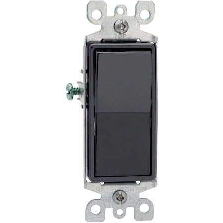 Leviton Decora Residential Grade 15 Amp Rocker Single Pole Switch, Black S15-05601-2ES